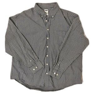 Old Navy Plaid Navy Blue & White Plaid Men’s Long Sleeve Shirt Sz. XL